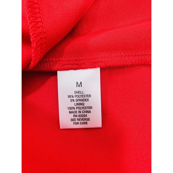Roz & Ali Dress Women’s Sz M Red Cap Sleeve Fit And‎ Flare A line Solid Casual - Picture 4 of 11